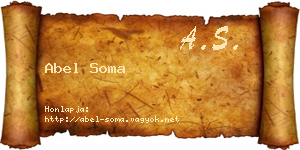 Abel Soma névjegykártya